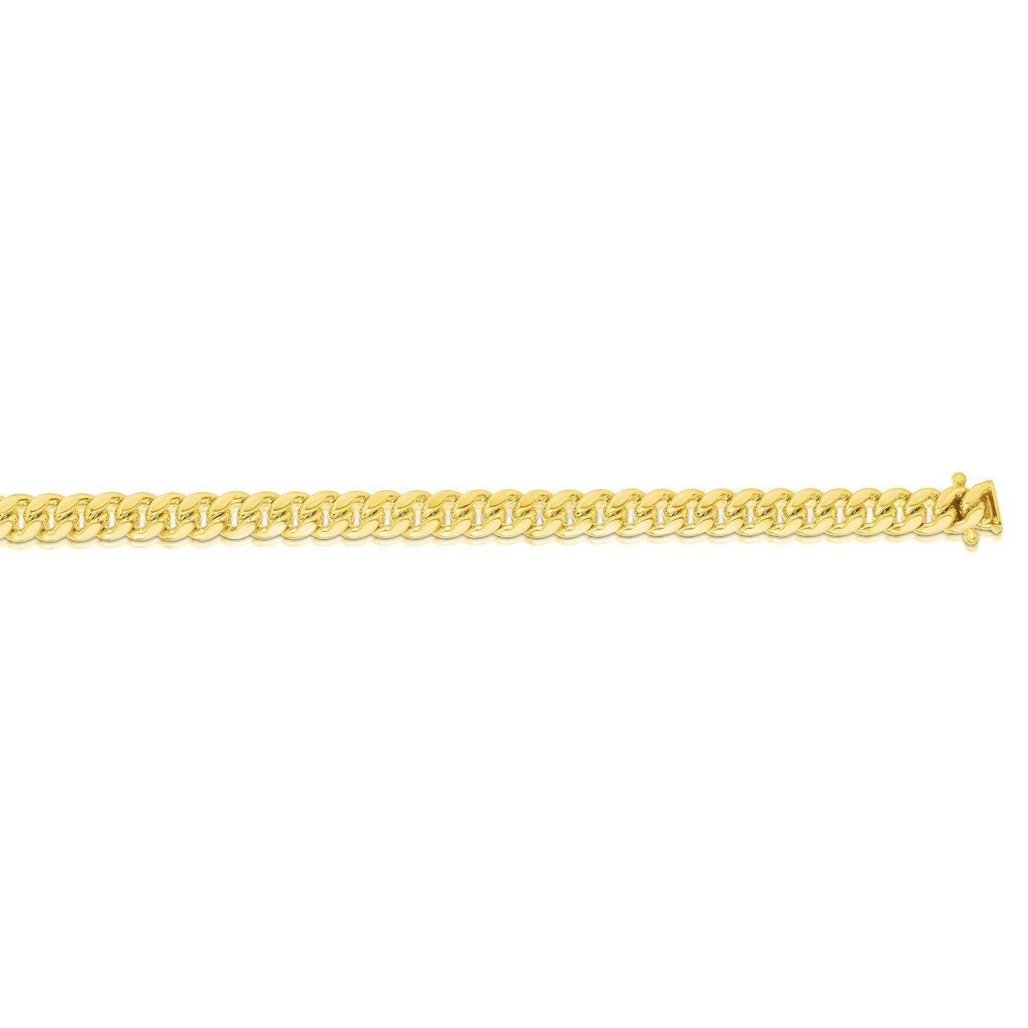 14k Yellow Gold Classic Miami Cuban Solid Men's Gold Bracelet (4.90 mm)