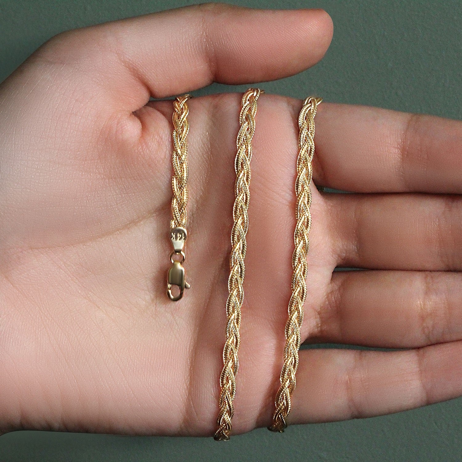 14k Yellow Gold Braided Chain (3.50 mm)