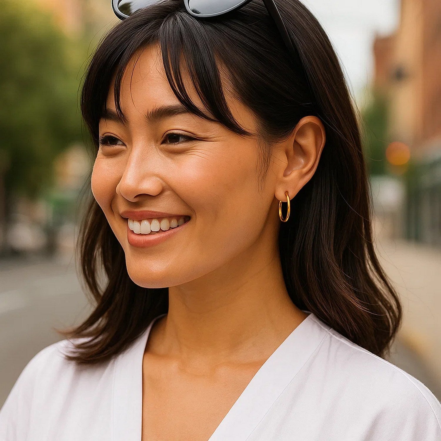 14k Yellow Gold Endless Round Hoop Earrings(2x21mm)