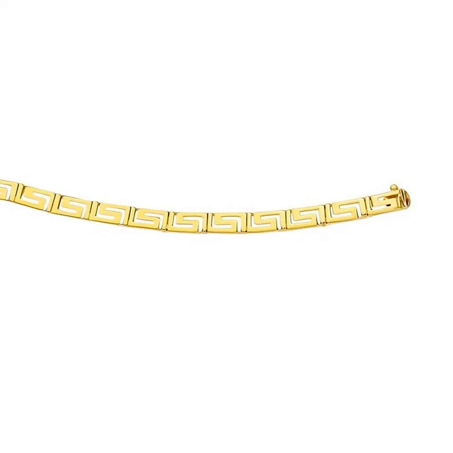 14k Yellow Gold Fancy Greek Key Motif Bracelet (6.35 mm)