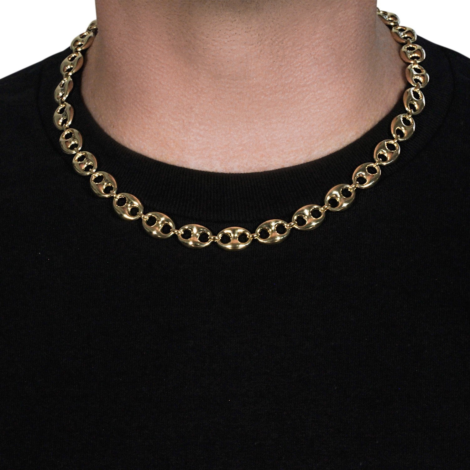 14k Yellow Gold Puffed Mariner Link Chain (11.00 mm)