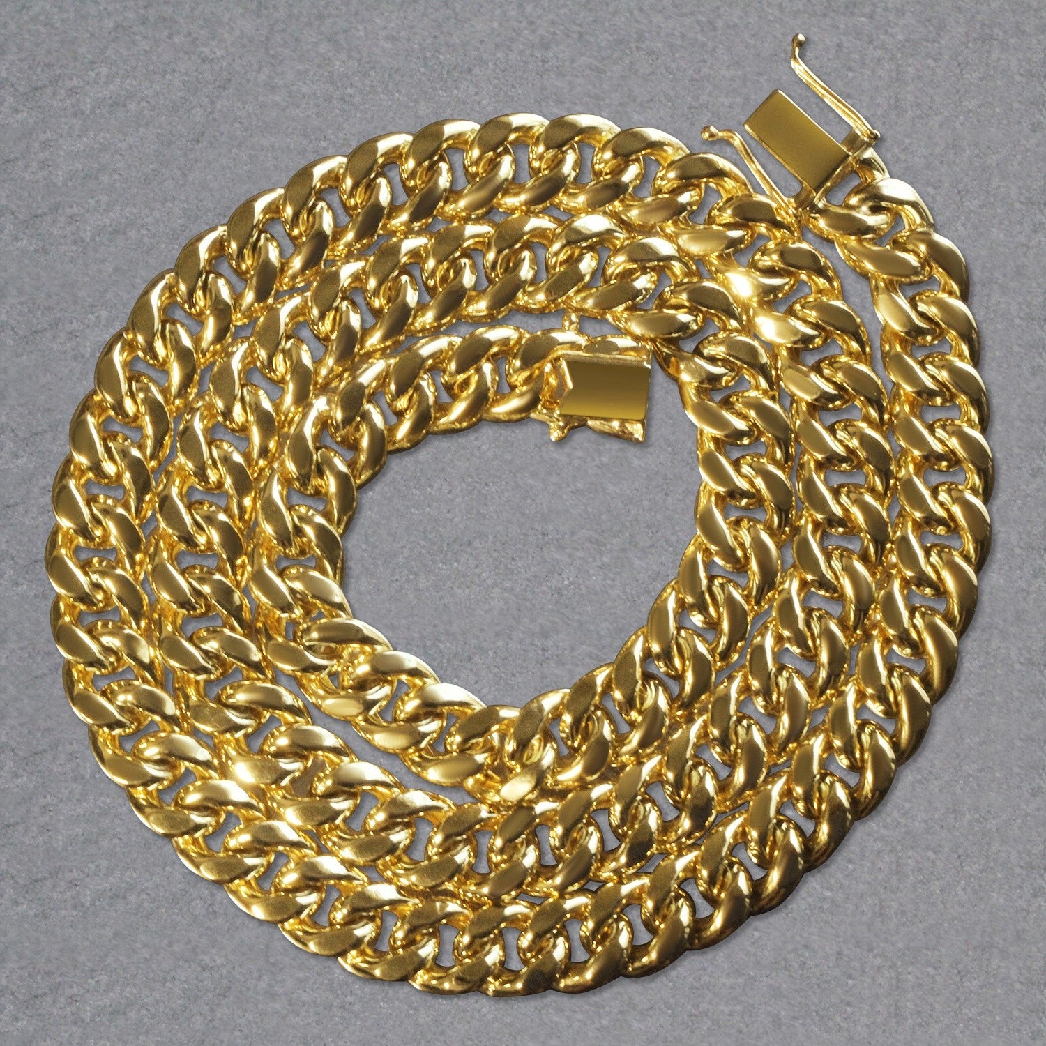 14k Yellow Gold Semi Solid Miami Cuban Chain (9.10 mm)