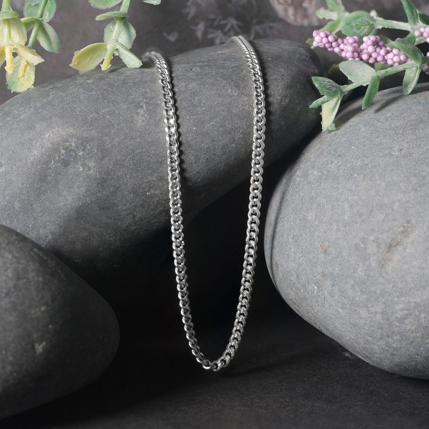 14K White Gold Gourmette Chain (2.80 mm)