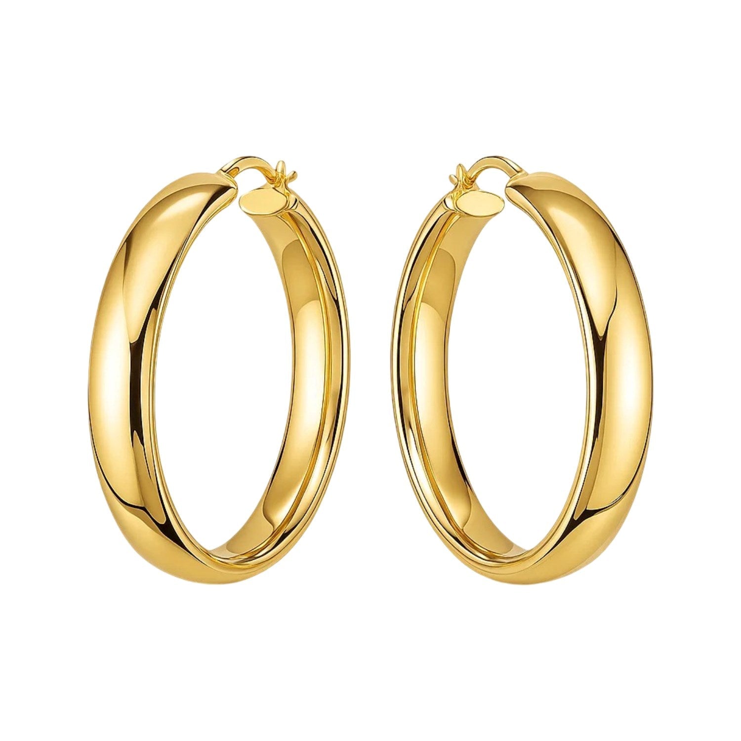 14k Yellow Gold Wedding Band Hoops (7x35mm)