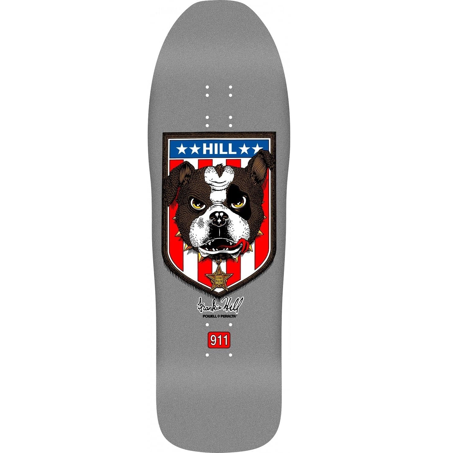 Powell Peralta Frankie Hill Bulldog Reissue Skateboard Deck - 10″ Silver