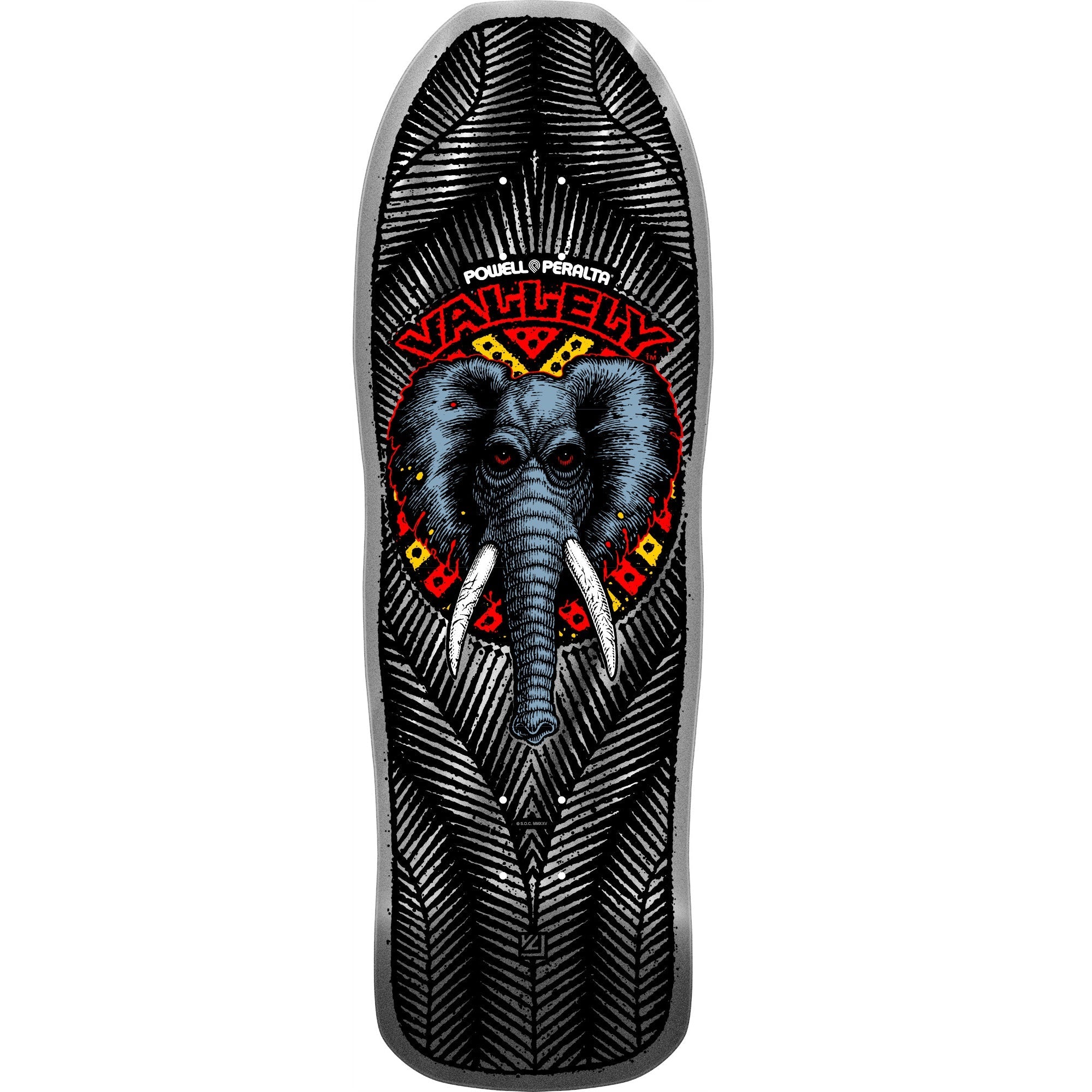 Powell Peralta Mike Vallely Elephant Reissue Skateboard Deck - 10″ Silver Foil