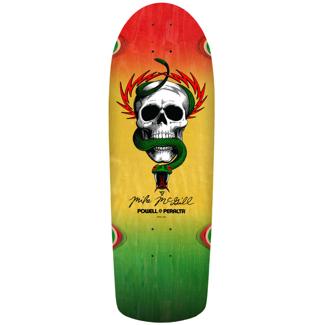 Powell Peralta McGill Skull & Snake Skateboard Deck - 10″ Rasta Fade