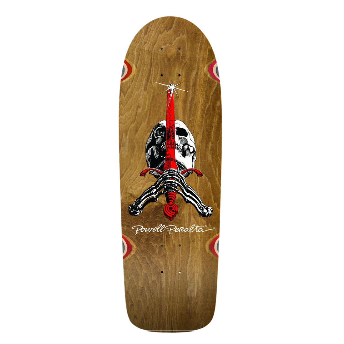 Powell Peralta OG Ray Rodriguez Skull & Sword  Reissue Skateboard Deck - 10″ Brown Stain