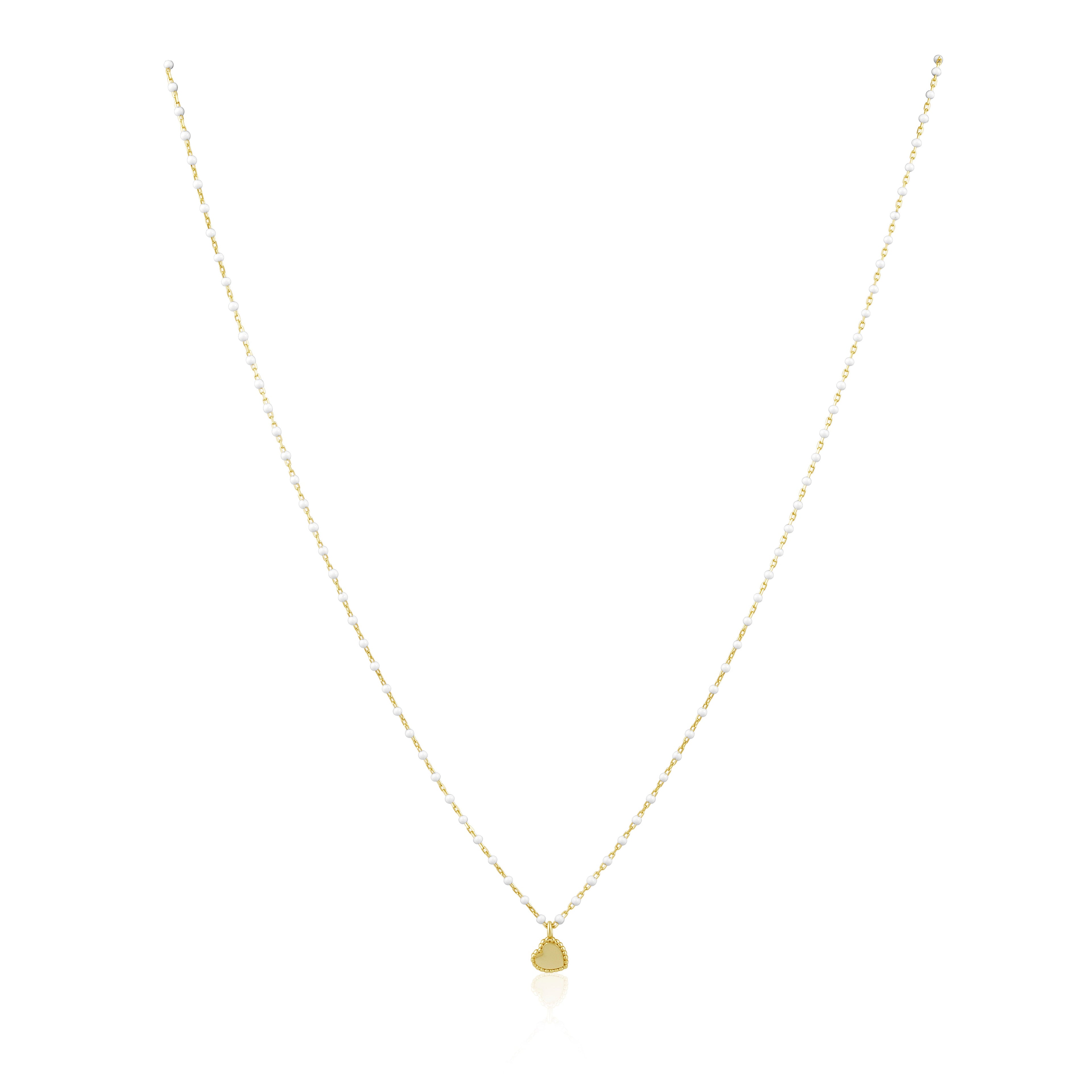 Elsa Mini Heart Necklace White