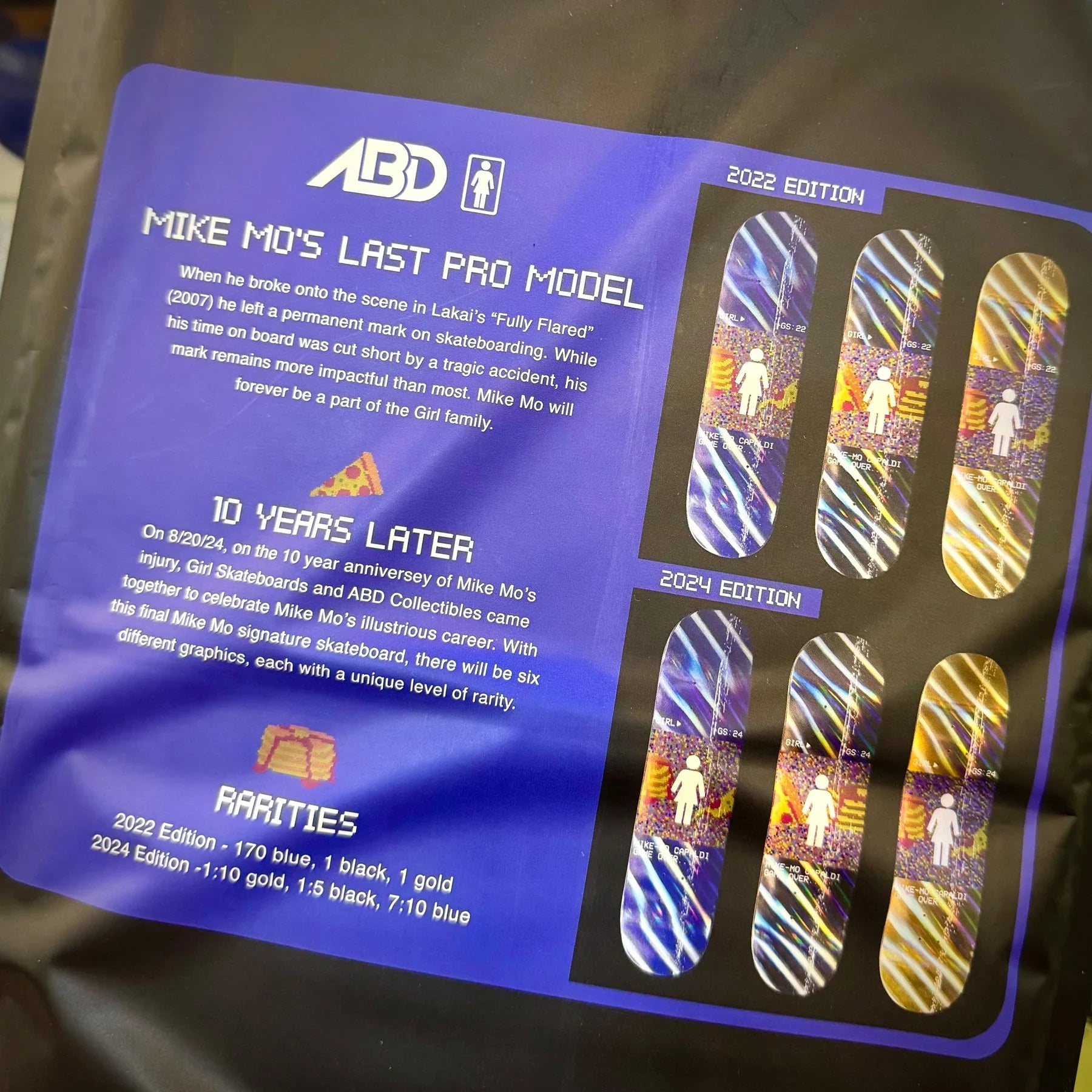 Girl Mike Mo Capaldi Game Over Blind Bag Skateboard Deck - 8.25"