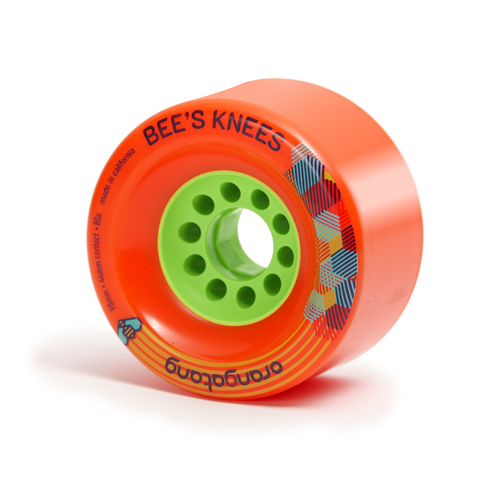 Orangatang Bee's Knees 90mm 80a Longboard Wheels  - Orange (Set of 4)