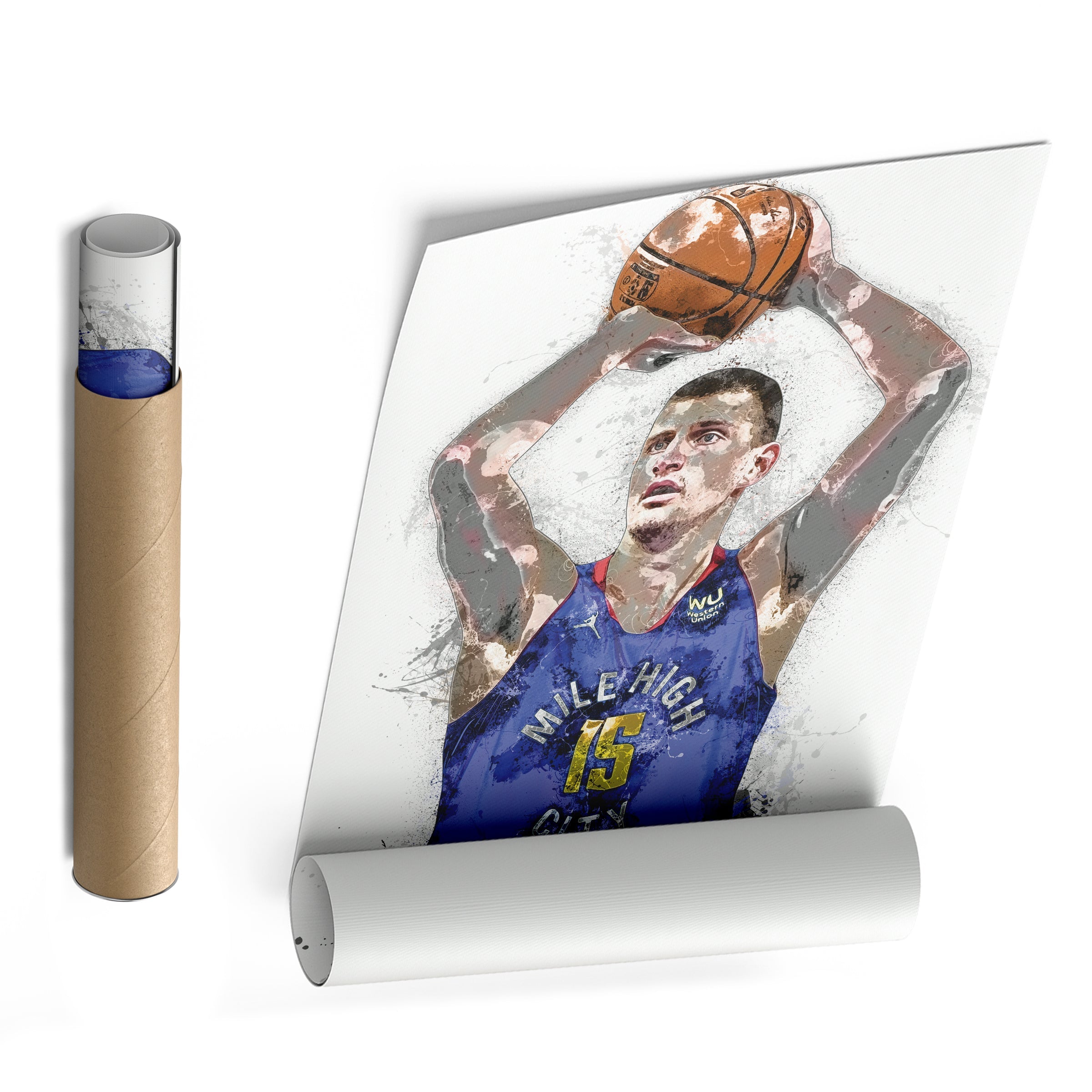 Nikola Jokic Canvas Art – Denver Nuggets Wall Decor