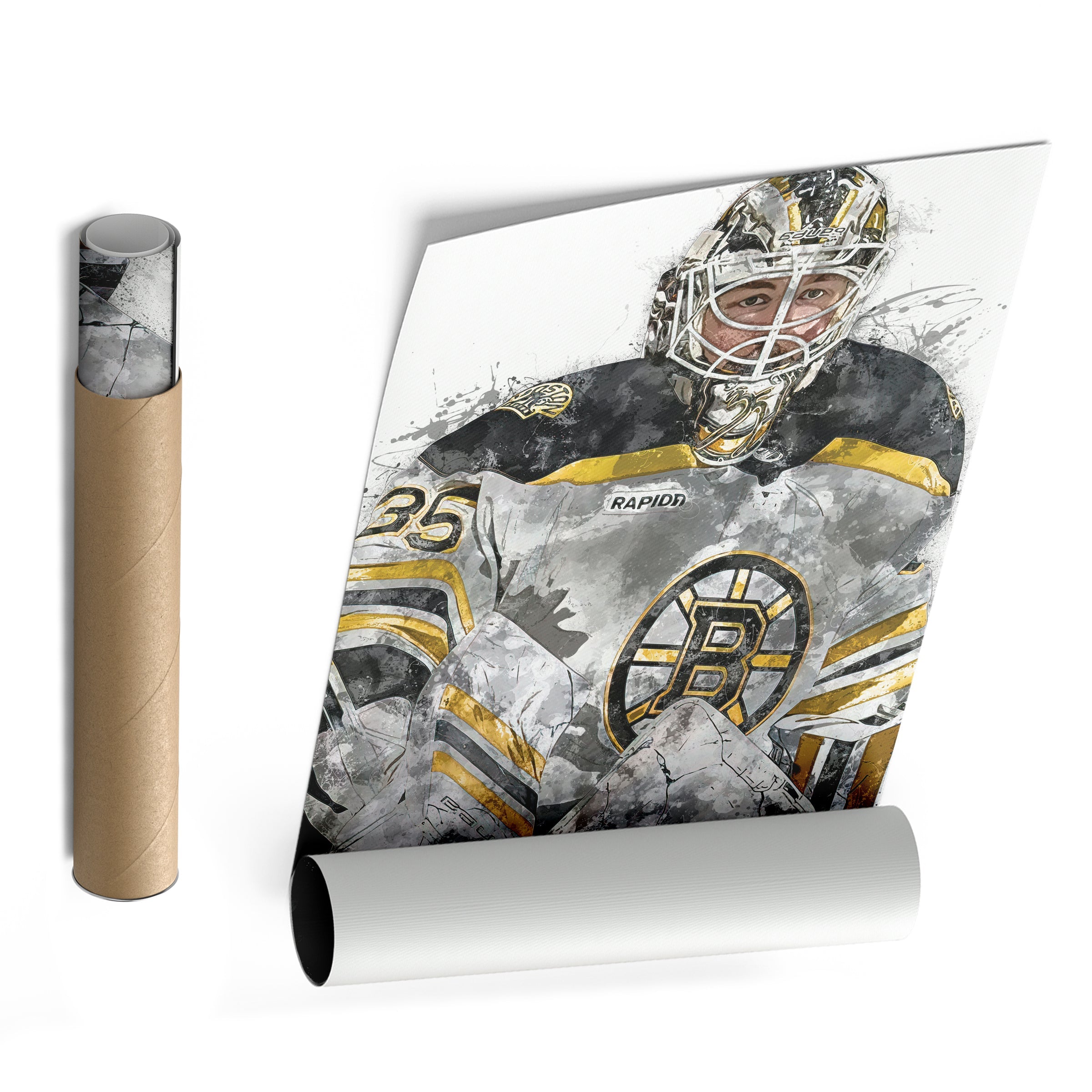 Linus Ullmark Canvas Art – Boston Bruins Wall Decor