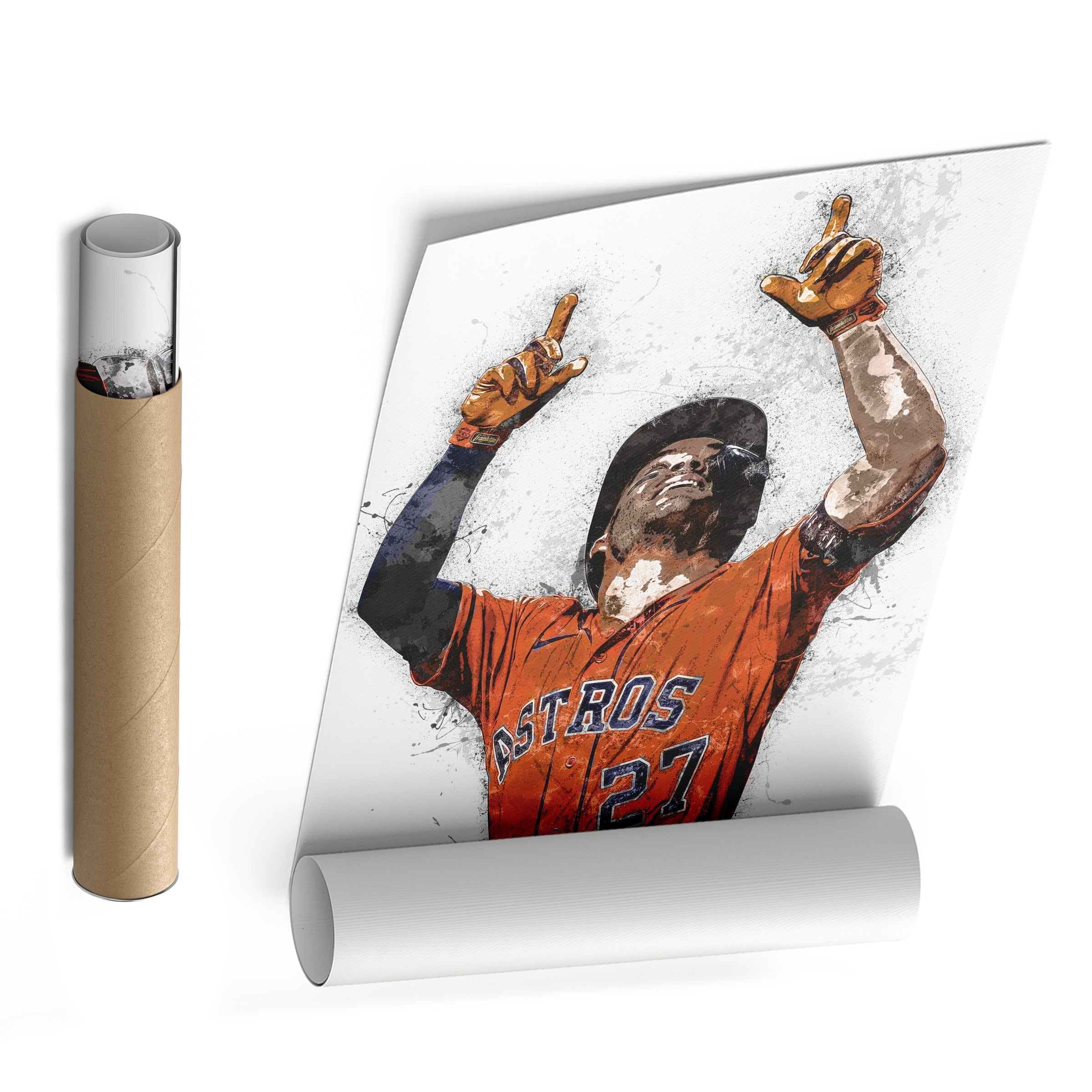 José Altuve Canvas Art - Houston Astros Wall Decor