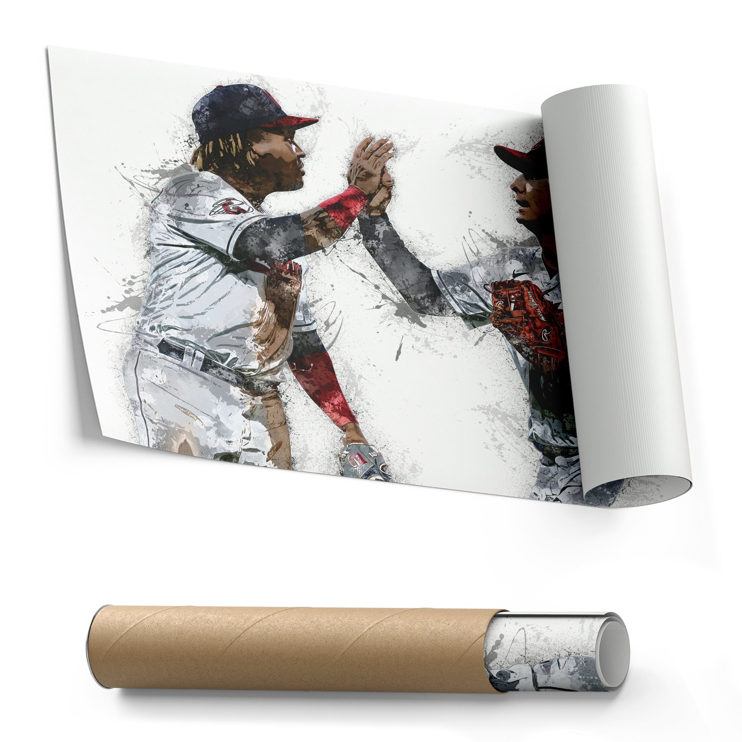 Jose Ramirez & Andres Gimenez Canvas Art – Cleveland Guardians Wall Decor