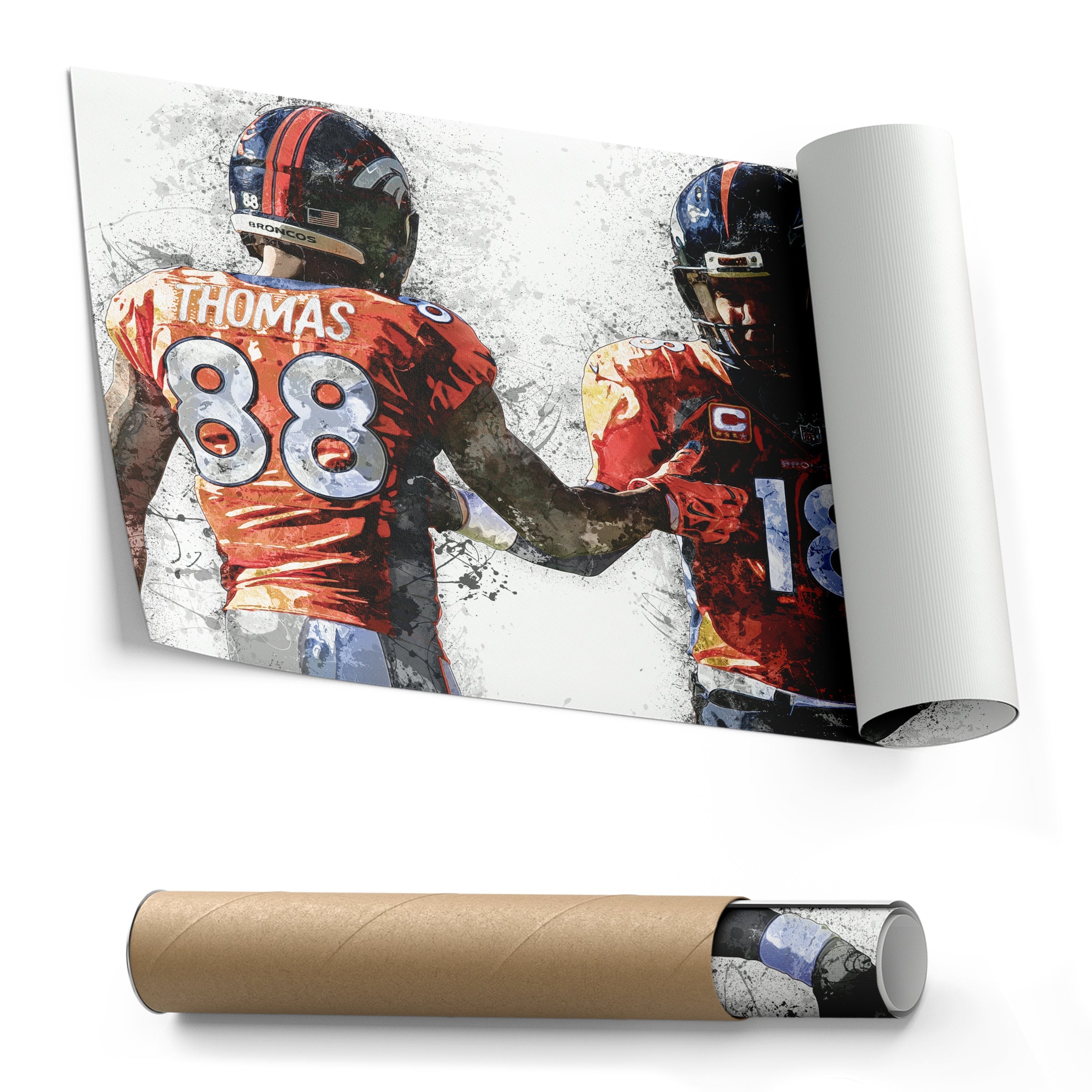 Peyton Manning & Demaryius Thomas Canvas Art – Denver Broncos Wall Decor