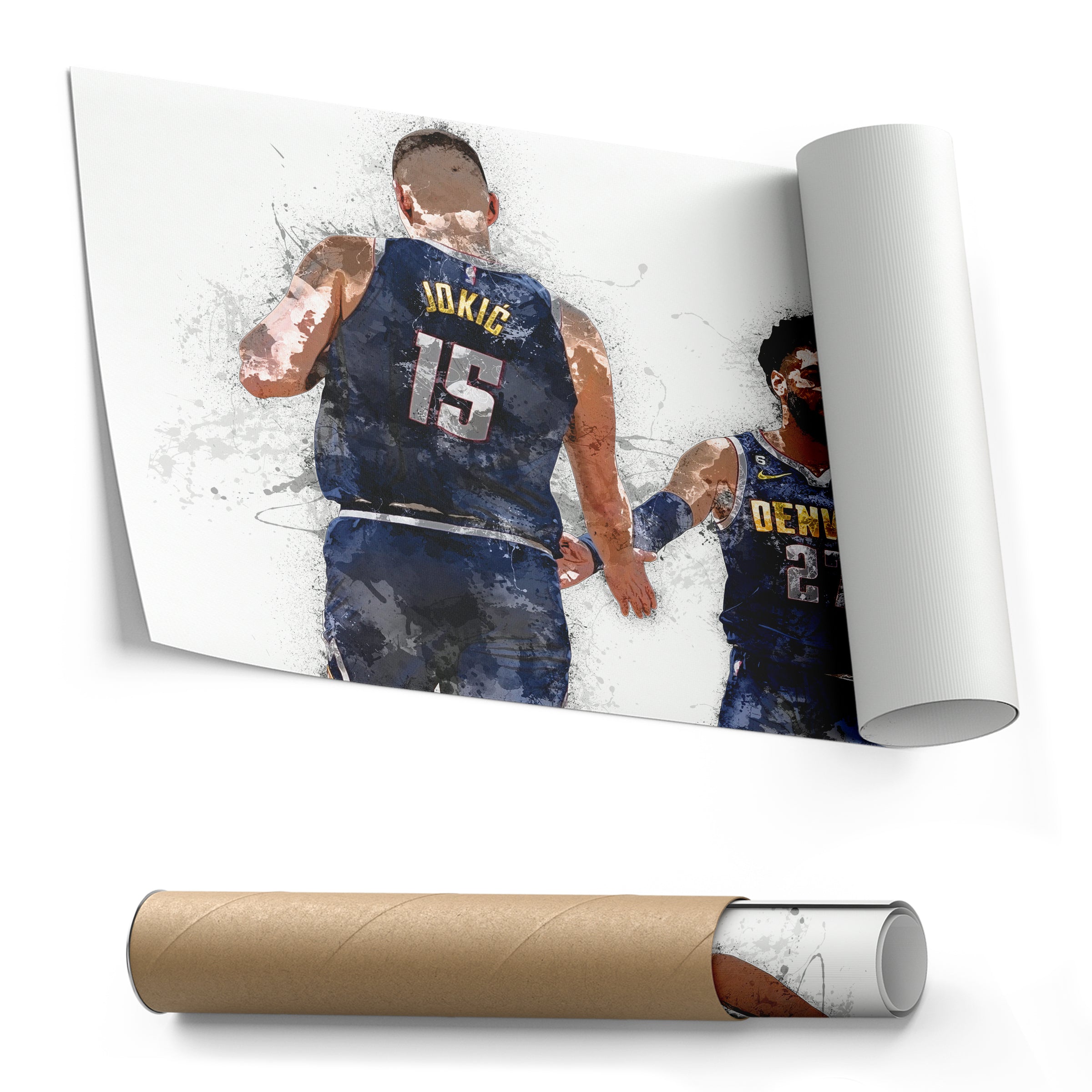 Nikola Jokic & Jamal Murray Canvas Art – Denver Nuggets Wall Decor