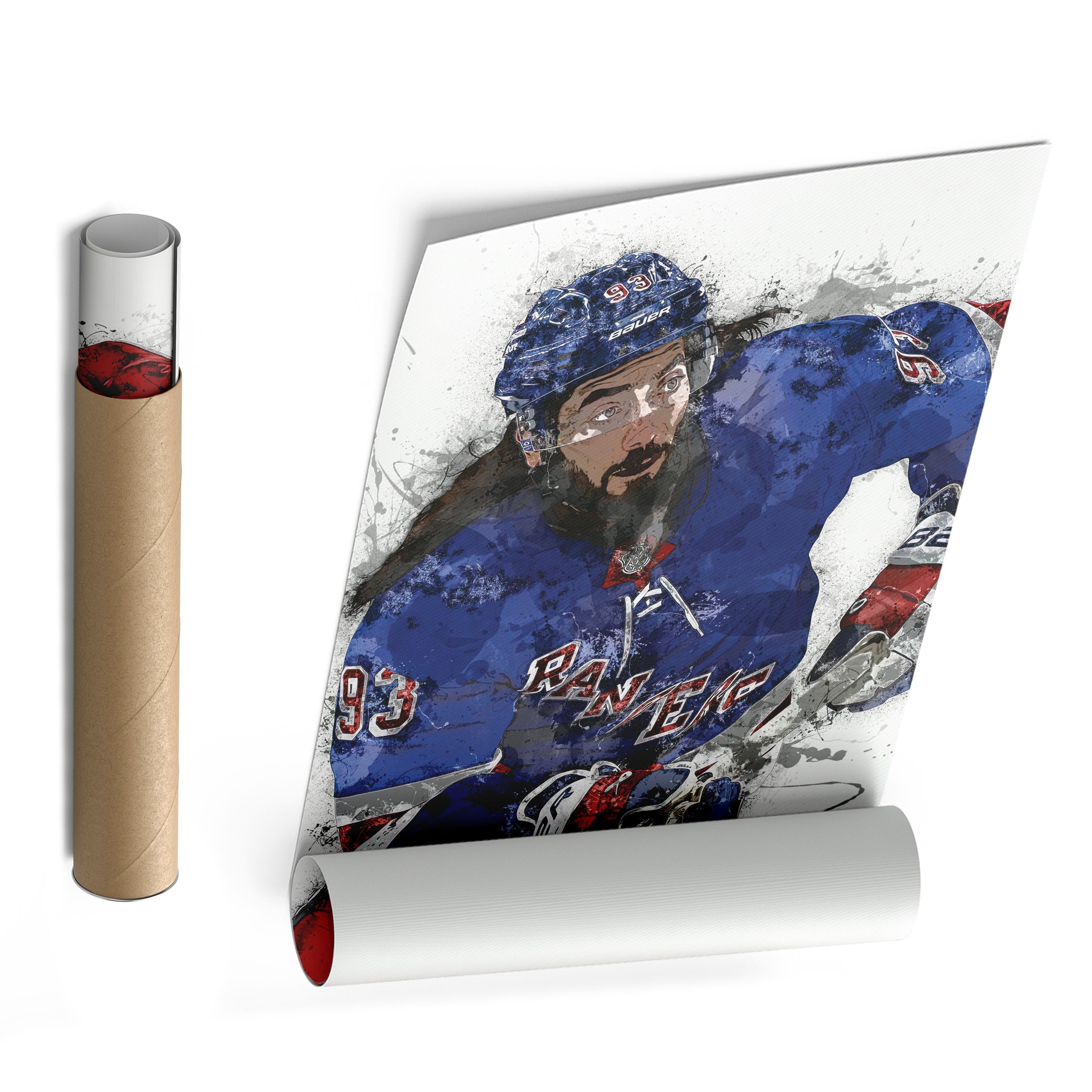 Mika Zibanejad Canvas Art – New York Rangers Wall Decor