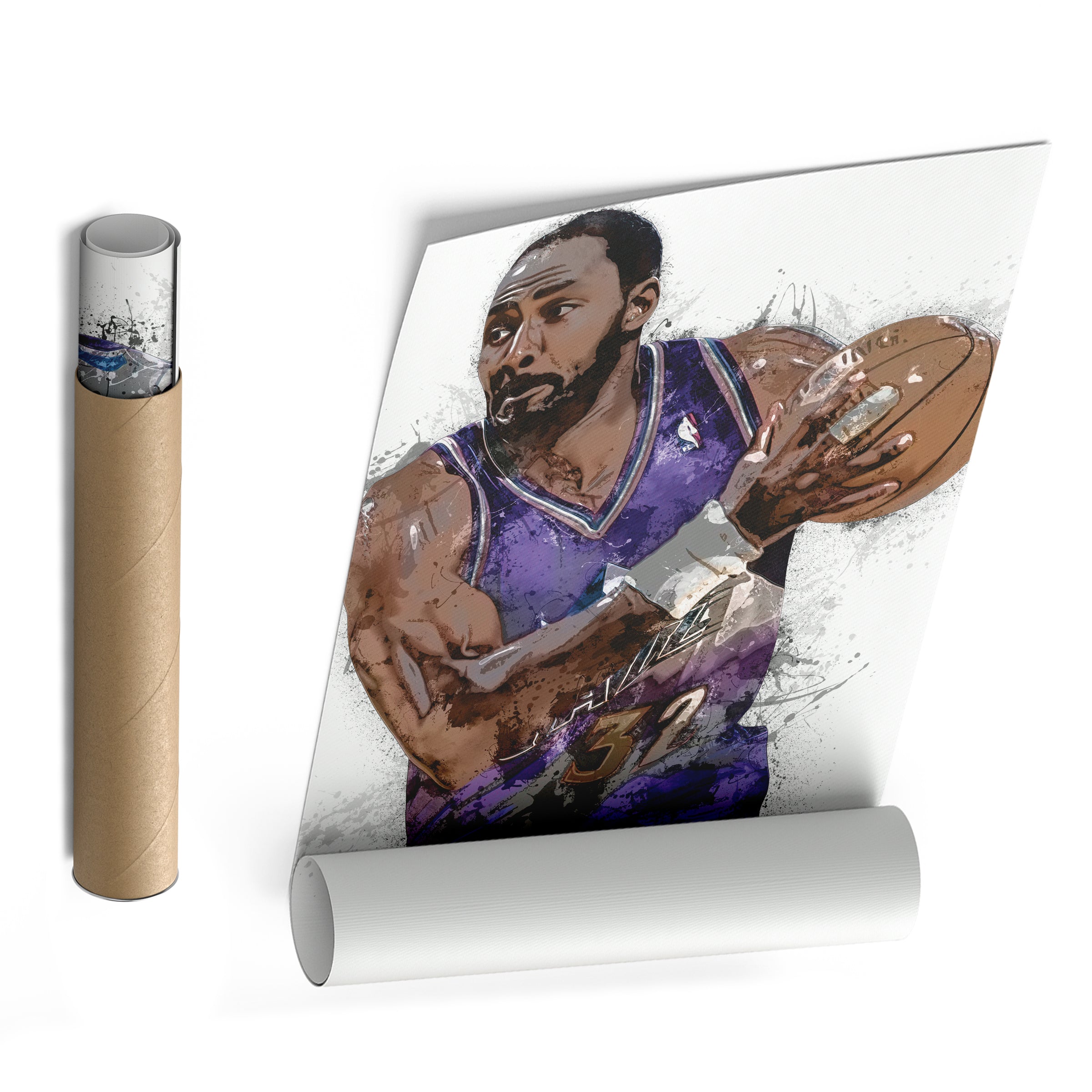Karl Malone Canvas Art – Utah Jazz Wall Decor