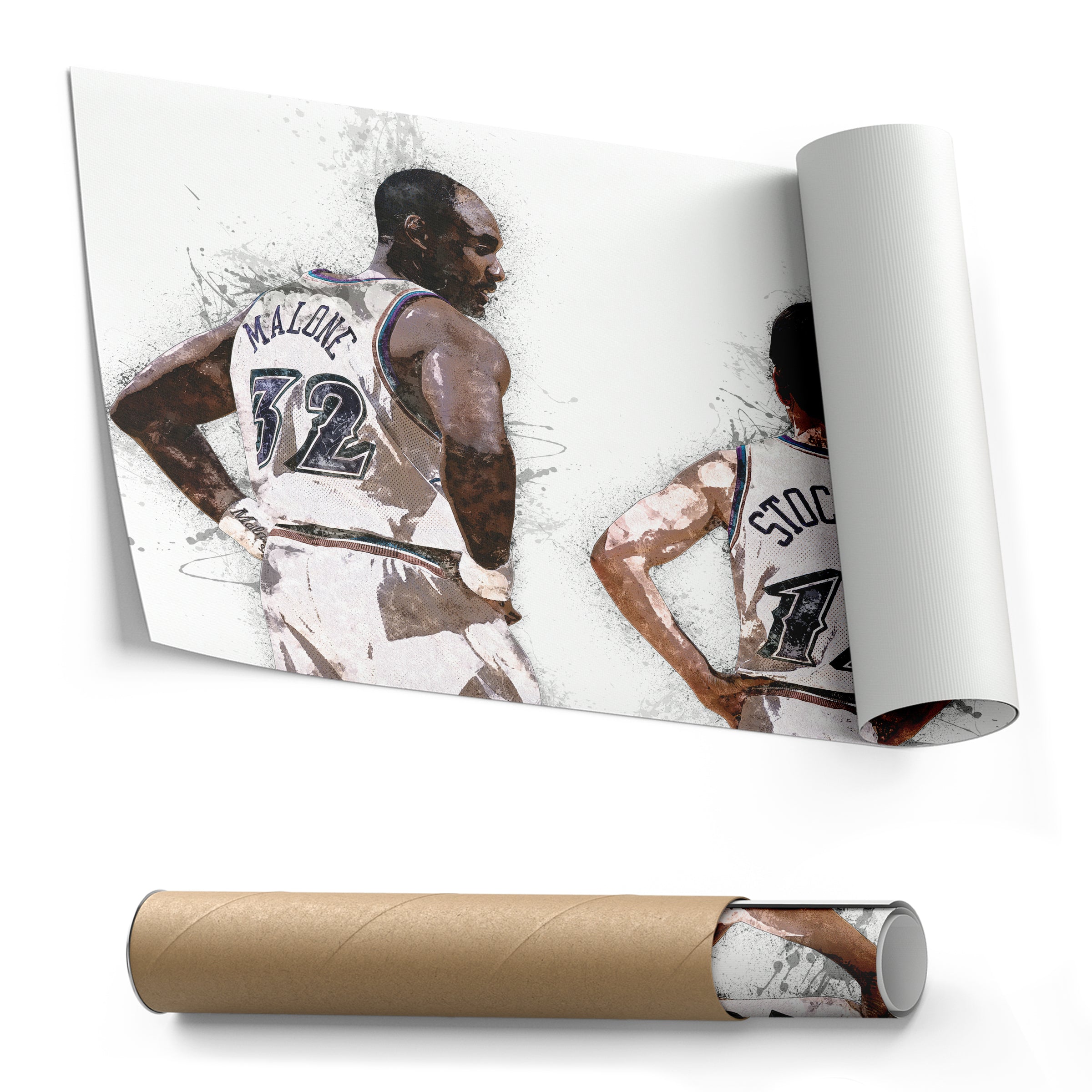 John Stockton & Karl Malone Canvas Art – Utah Jazz Wall Decor