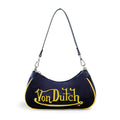Von Dutch Shoulder Bag Blue & Yellow With Rhinestones