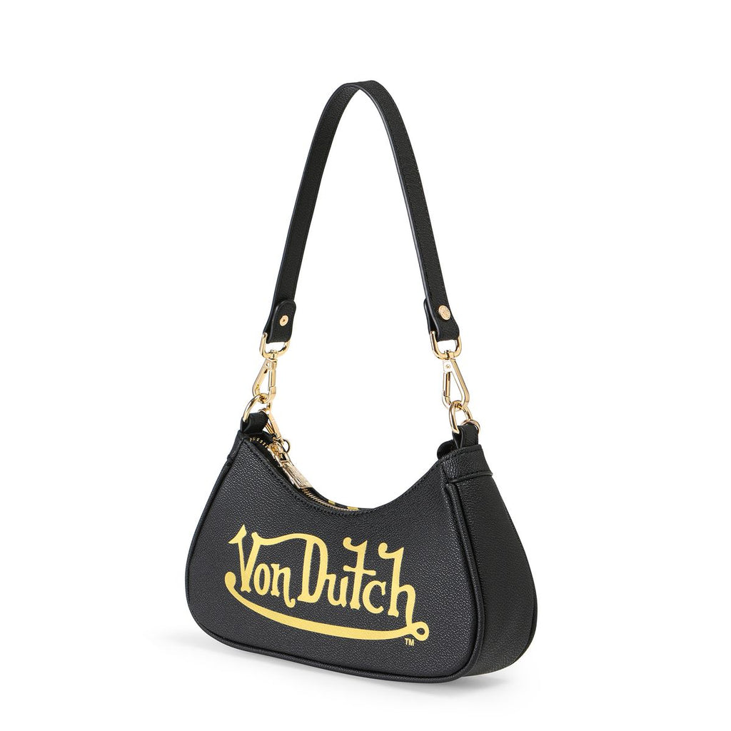 Von Dutch Shoulder Bag Black and Gold
