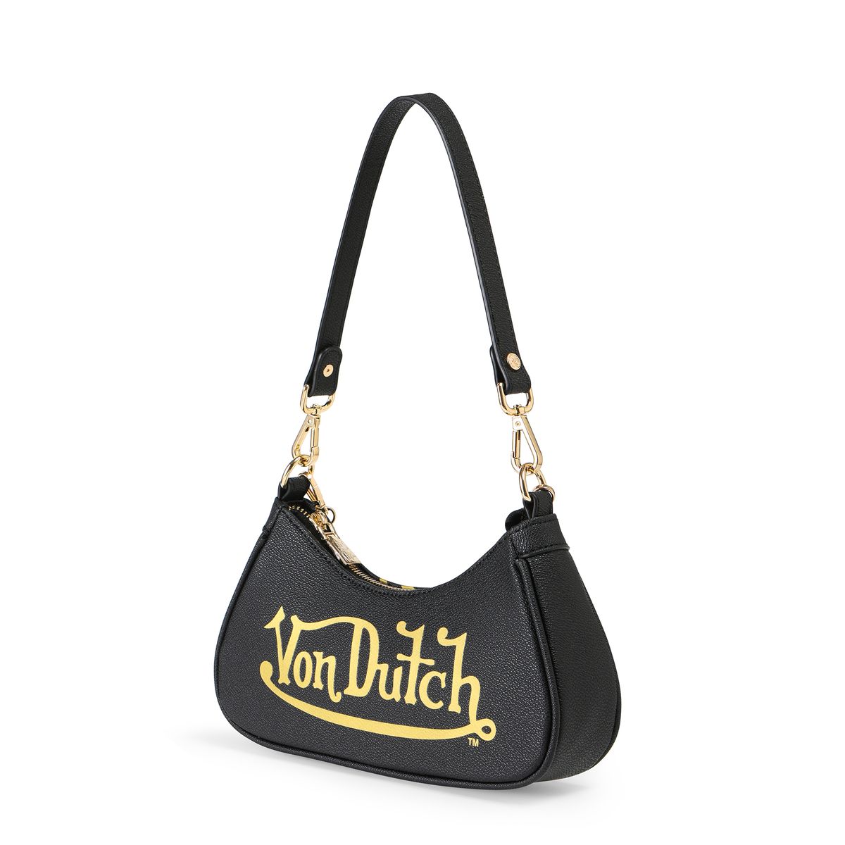 Von Dutch Shoulder Bag Black and Gold