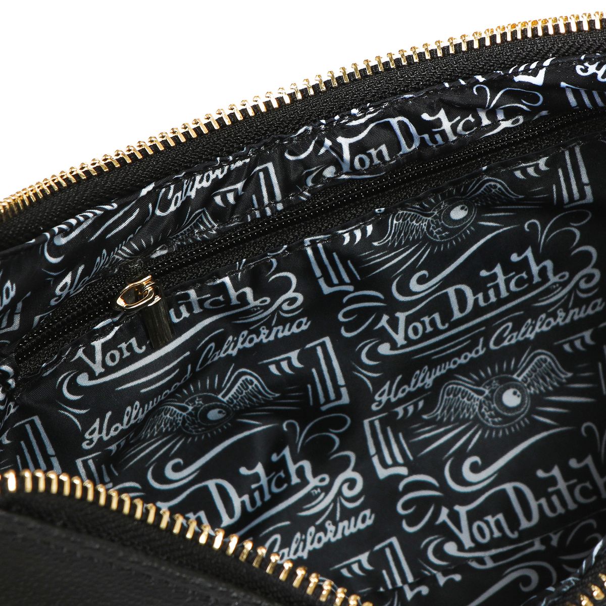 Von Dutch Shoulder Bag Black and Gold