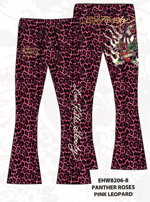 Ed Hardy Panther Roses Bootcut Sweatpants