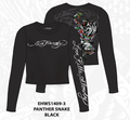 Ed Hardy Panther Snake Long Sleeve Crop Shirt