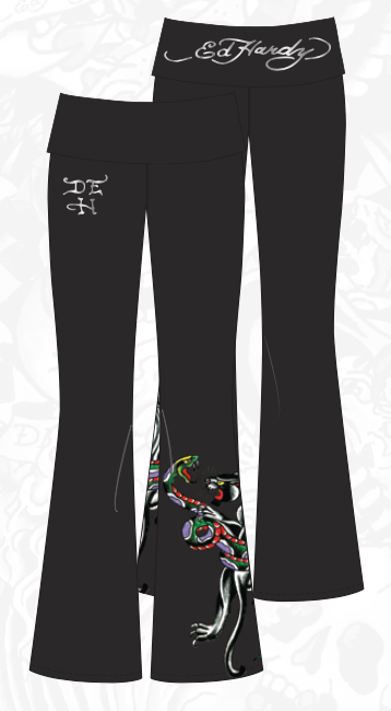 Ed Hardy Panther Snake Fold Over Yoga Pant