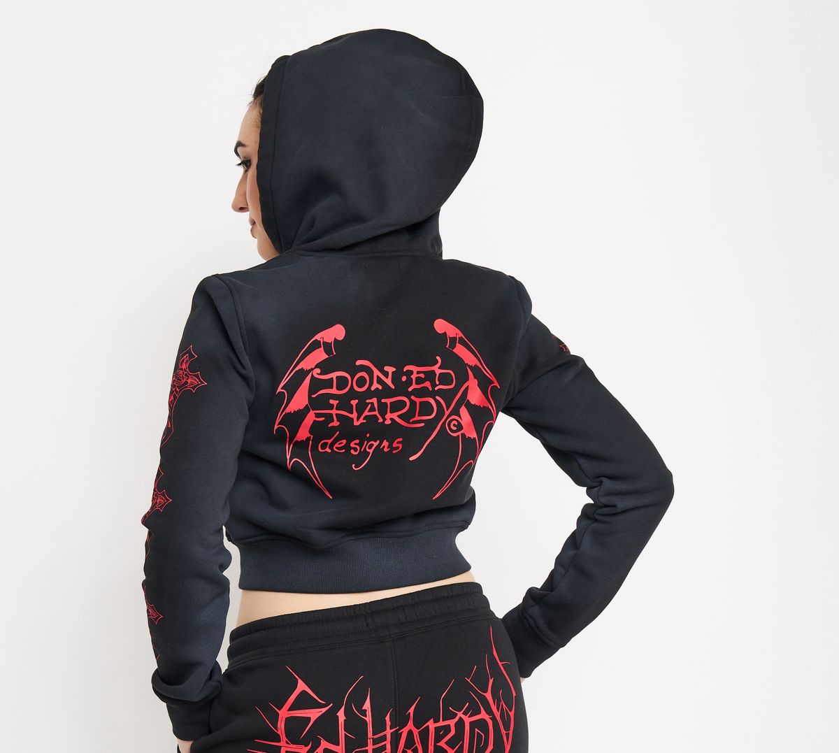 Ed Hardy Crosses Zip Front Hoodie