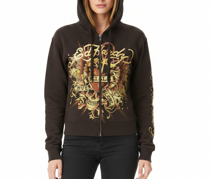 Ed Hardy LKS Wing Skull Zip Hoodie