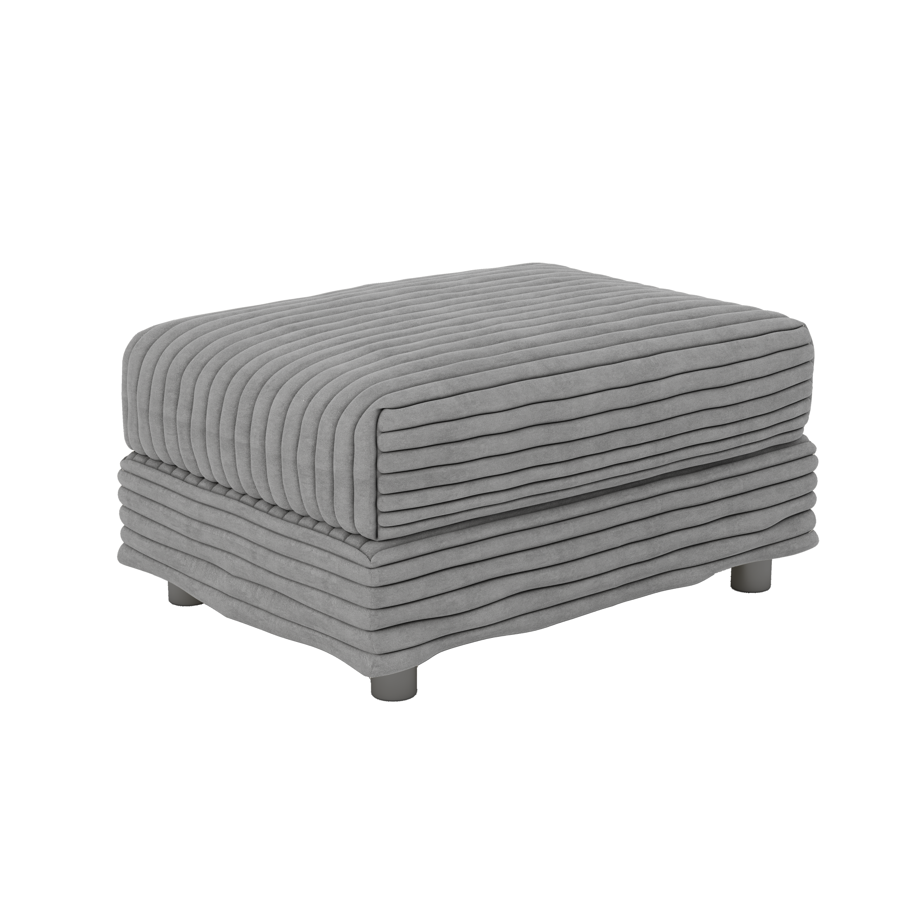 102.4 'Plush Corduroy 4-Seat Sofa,Modern Comfy Upholstered Sofa Cloud Couch,Deep Seat Couches with Soft Pillows and Movable Ottoman,Convertible Sofa Lounge Chair,for Living Room,Apartment,Office,Grey