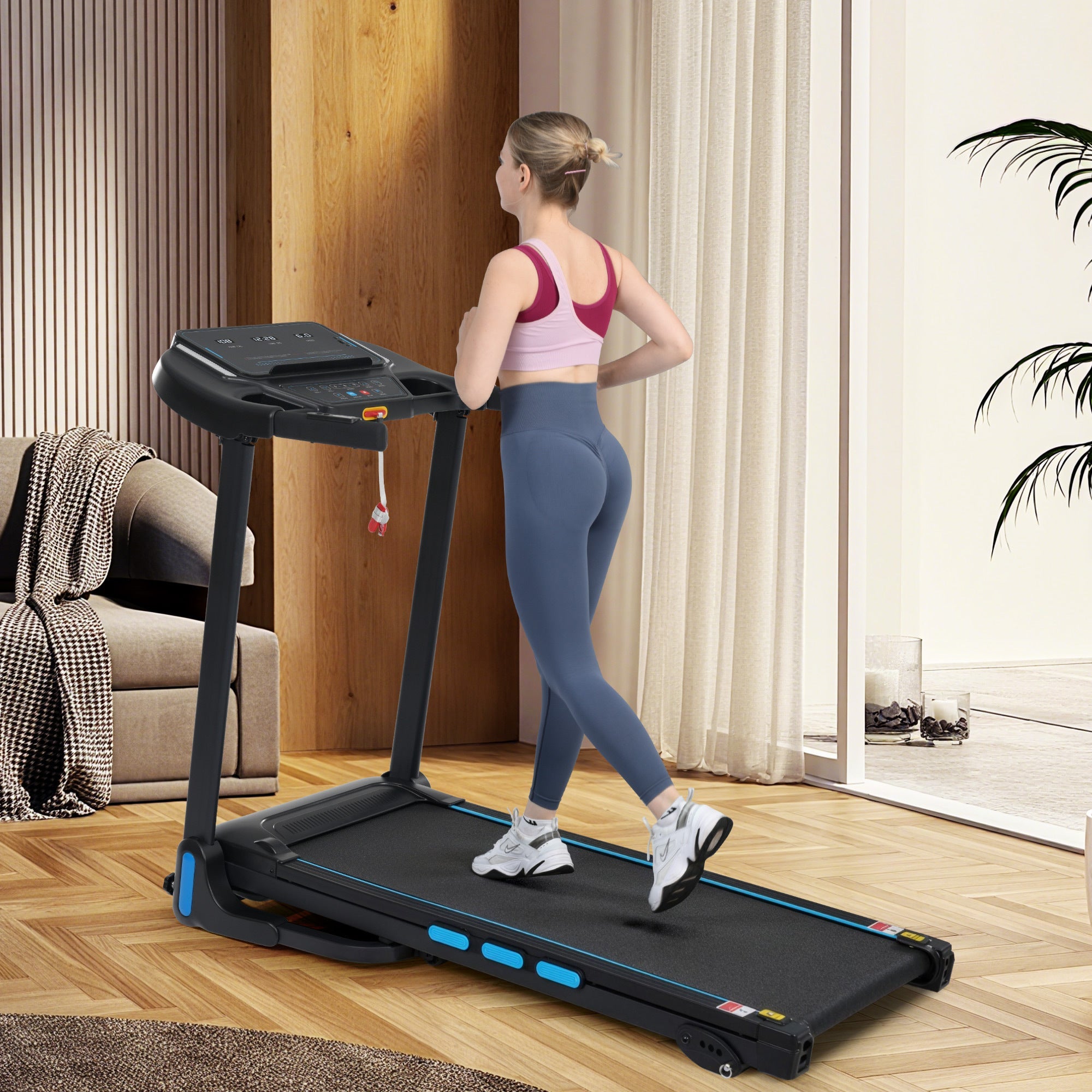 New Treadmills for Home, 3.5HP Hydraulic System Auto Foldable Treadmill with Incline,10MPH 350Lbs Weight Capacity Electric Treadmills with Heart Rate Sensors,Type C & USB Charge ,Bluetooth Speaker