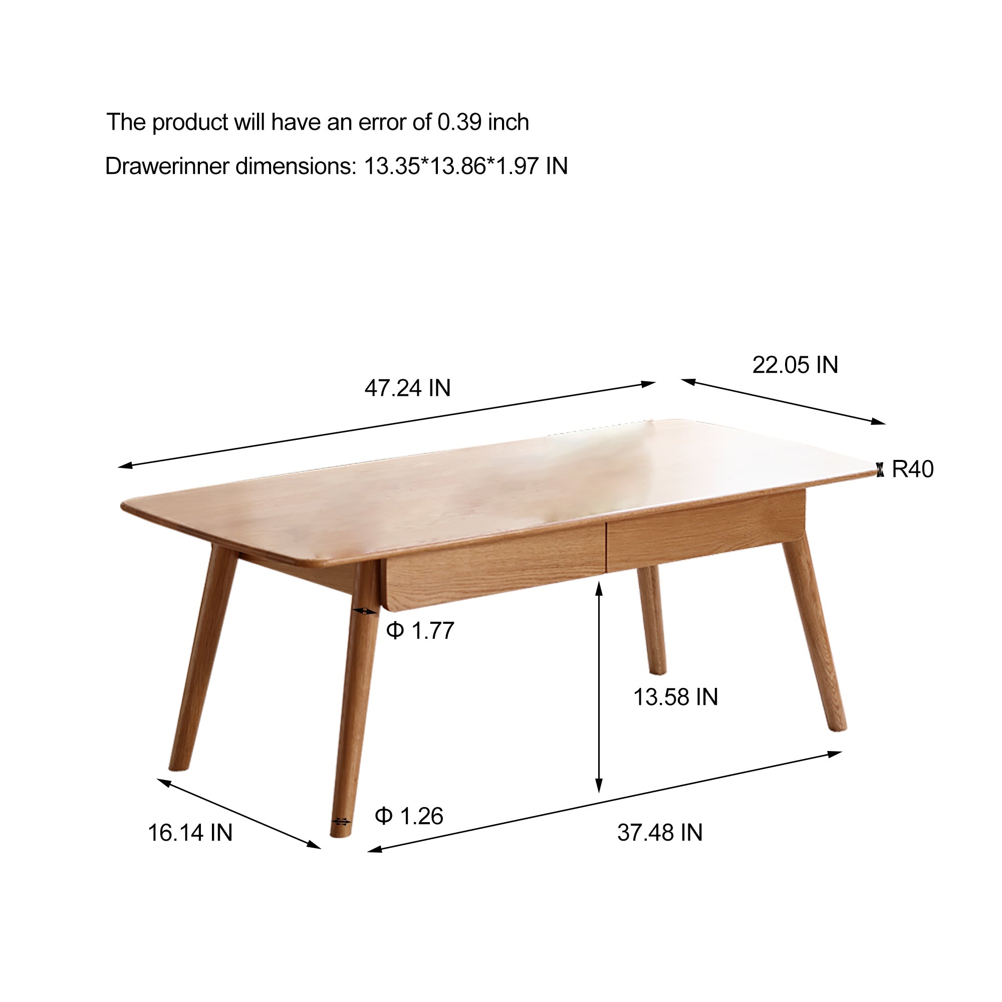 Center table Low Table 100% solid wood Top plate Desk Coffee table Width 120 x Depth 56 x Height 45 cm Study desk Work from home Easy to assemble Natural wood with storage shelf Natural writing desk