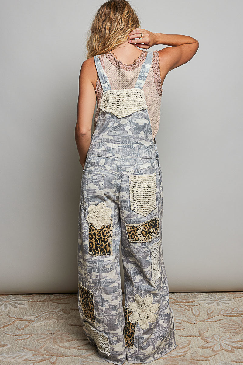 POL Almond Camo Overalls