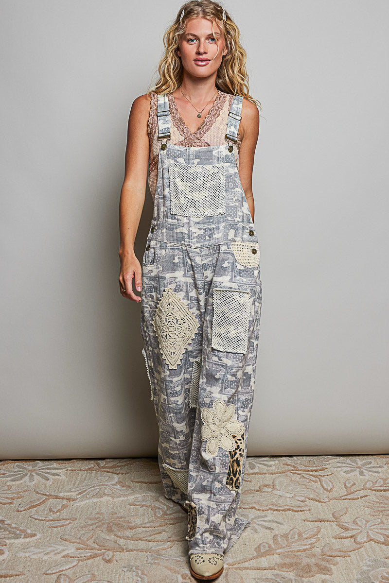 POL Almond Camo Overalls