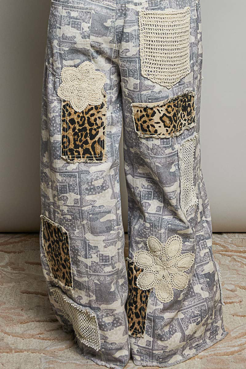 POL Almond Camo Overalls