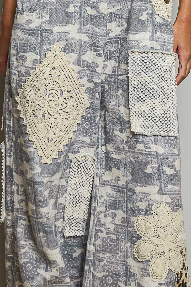 POL Almond Camo Overalls