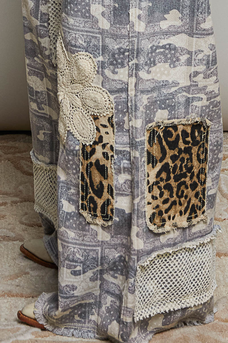 POL Almond Camo Overalls