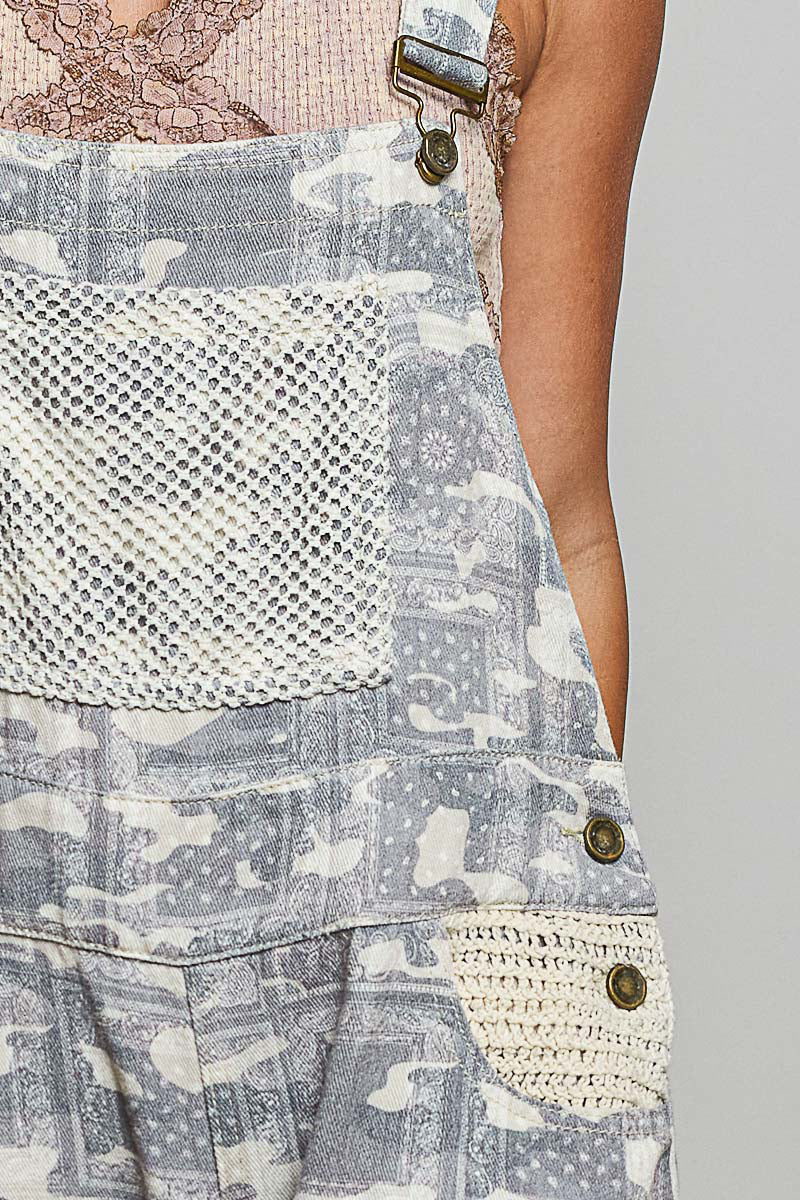 POL Almond Camo Overalls