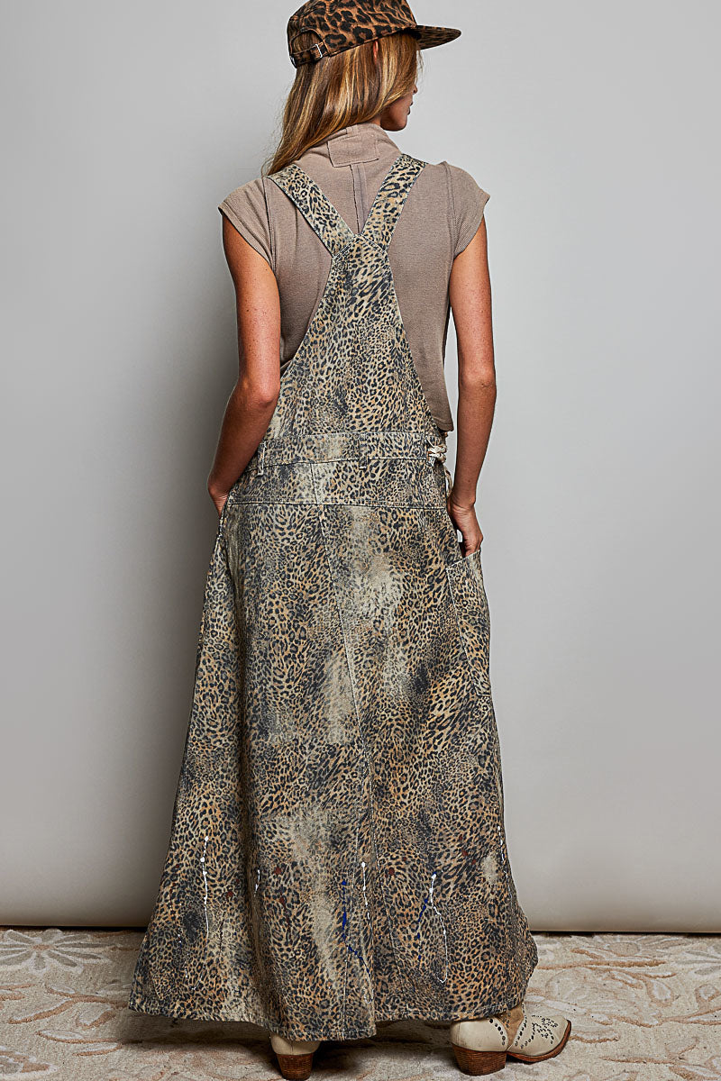 POL Choco Leo Overalls Maxi Long Dress