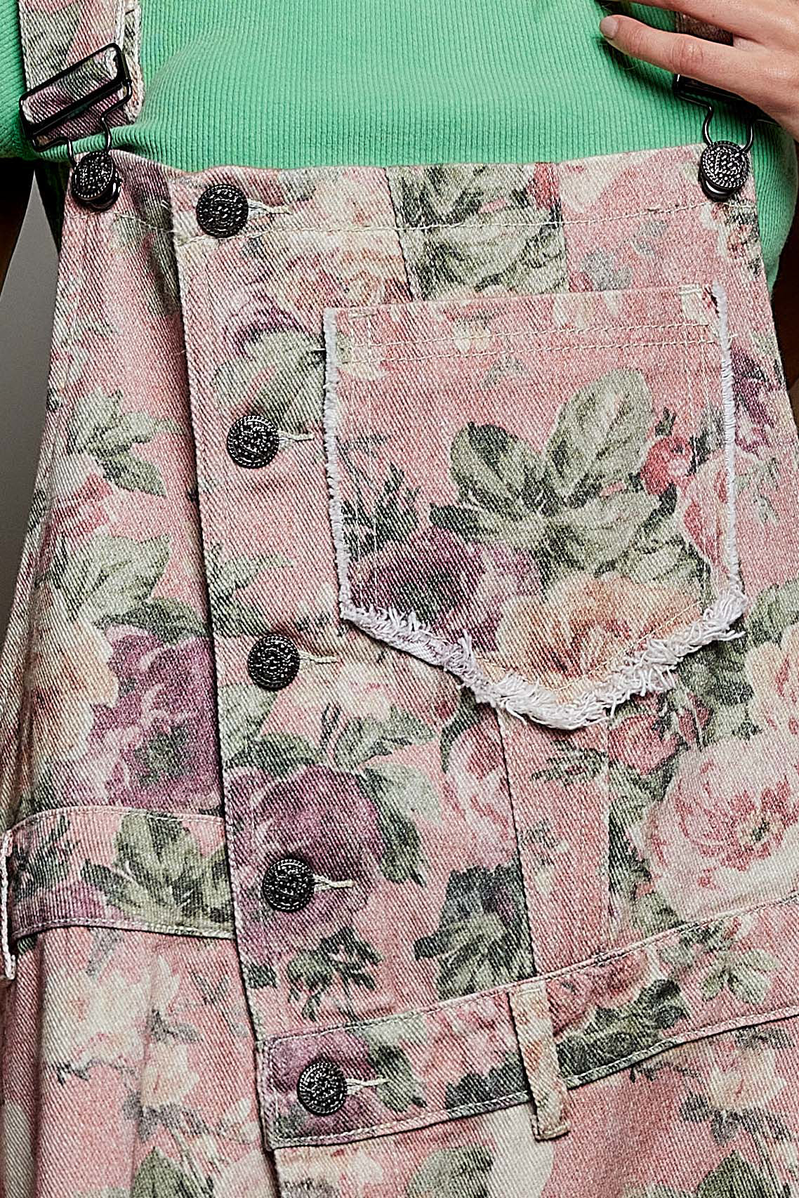 POL Pink Floral Overalls Maxi Long Dress