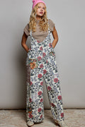 POL Natural Floral Overalls