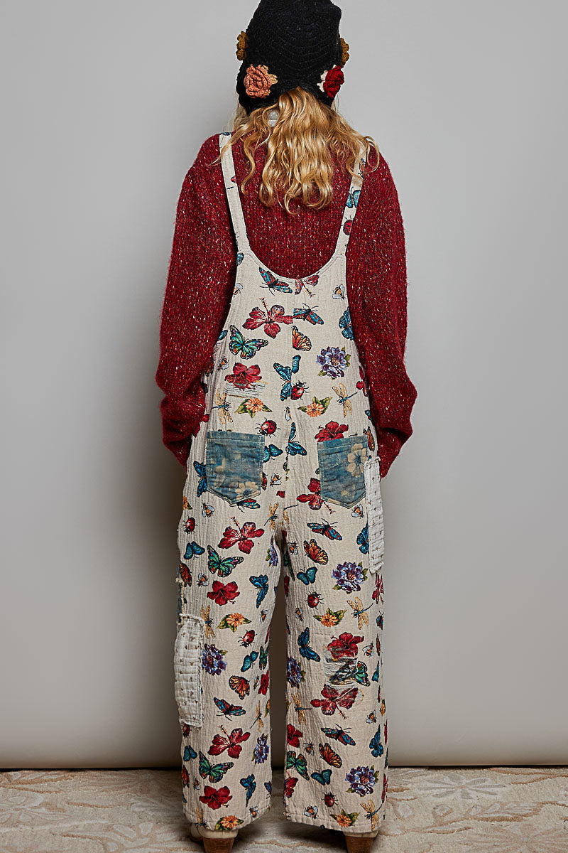 POL Almond Butterfly Overalls