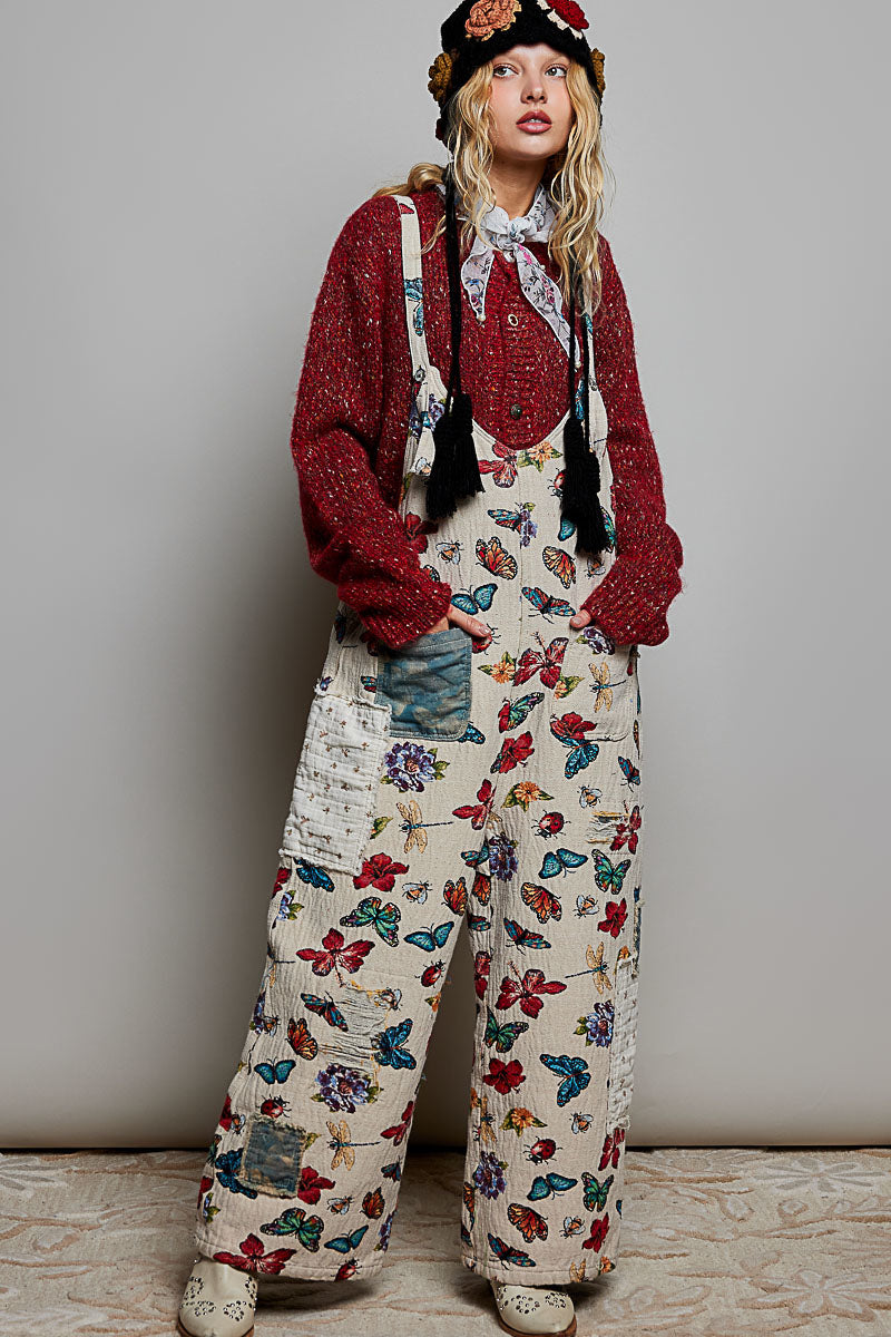 POL Almond Butterfly Overalls