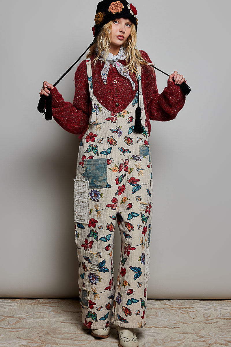 POL Almond Butterfly Overalls