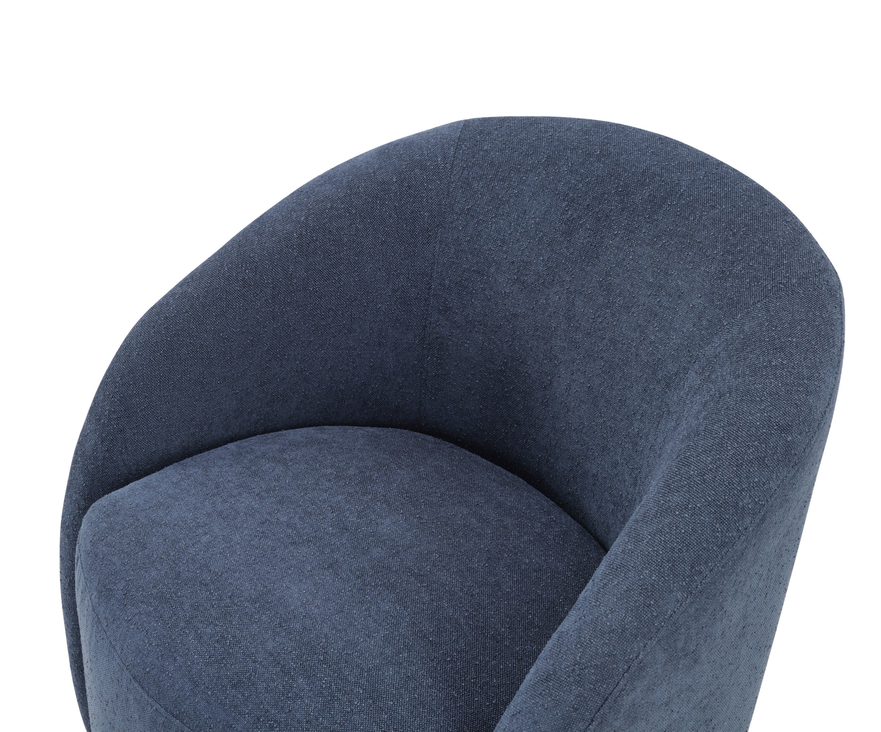Blue Boucle Swivel Barrel Chair 1pc Solid Wood Durable Contemporary Living Room Furniture Luxurious Accent Seating