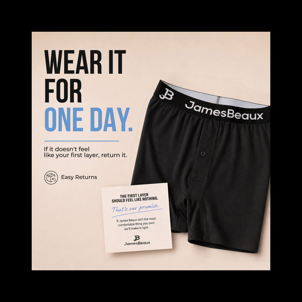 Men's Bamboo Boxer Shorts - Ultra-Soft & Breathable Underwear (Black)